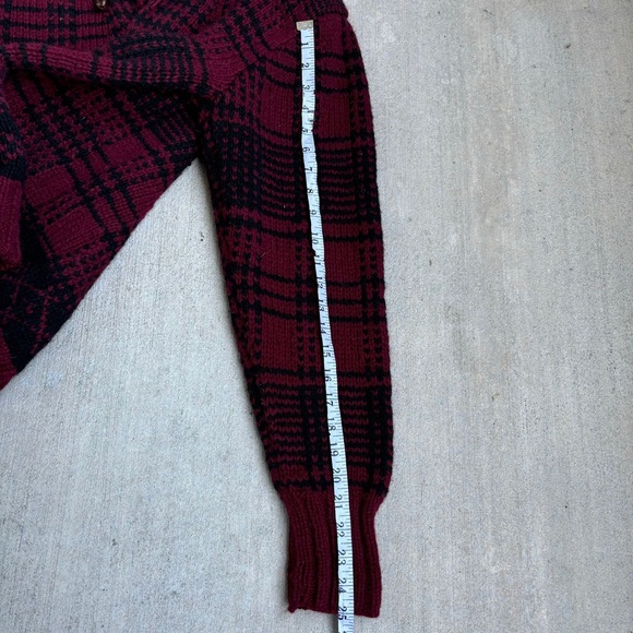 Vintage POLO RALPH LAUREN Sweater Shawl Collar Plaid 100% Wool Mens - Picture 5 of 6